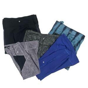 lululemon athletica Women's Leggings Lot of 5- Black, Gray, Blue Size 8